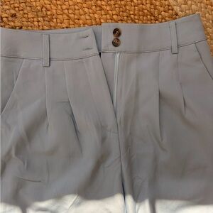 Ice Blue Wide-Leg Trousers